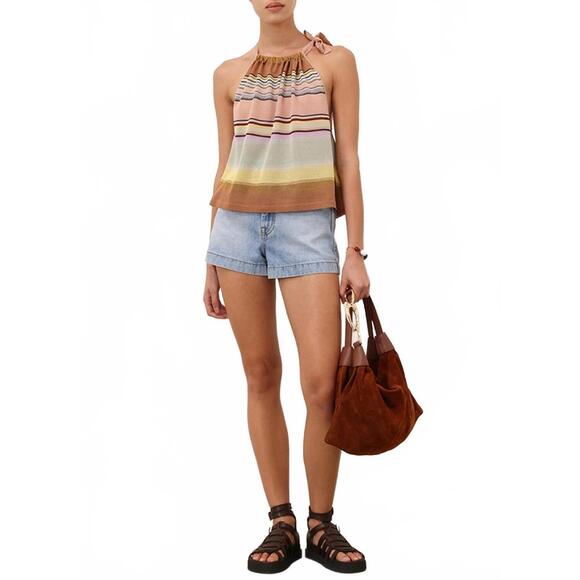 NEW ZIMMERMANN coco halter top in stripe